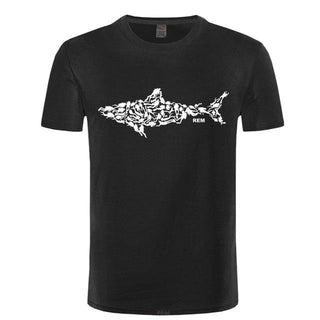 Scuba diving T-Shirt for Men | Scuba Diver turns into shark black