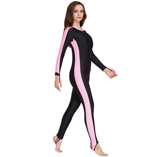 Full Body Rashguard Women: Pink Black (below wetsuit) – Diving Specials ...