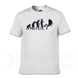 white Scuba diving T-Shirt for Men | Human Evolution Scuba Diver
