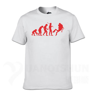 white and red Scuba diving T-Shirt for Men | Human Evolution Scuba Diver