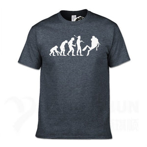 dark gray Scuba diving T-Shirt for Men | Human Evolution Scuba Diver