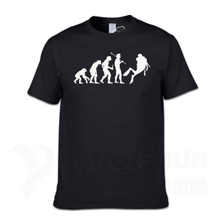black Scuba diving T-Shirt for Men | Human Evolution Scuba Diver