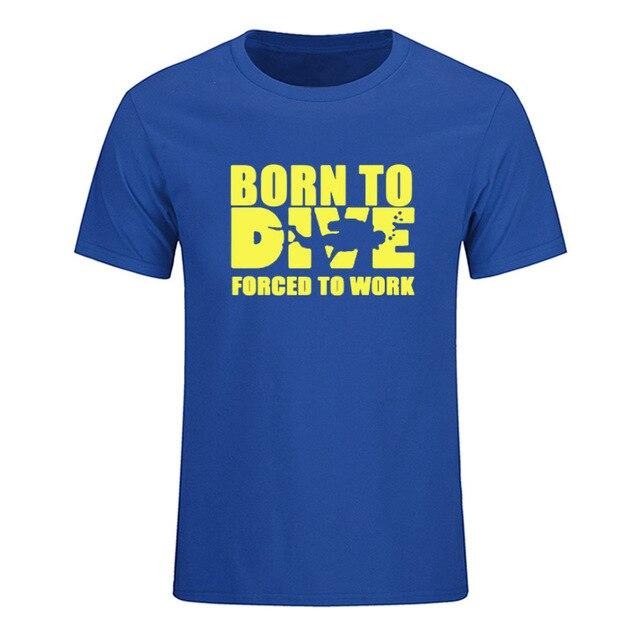 T-Shirt Men: Born to Dive, Forced to Work Blue