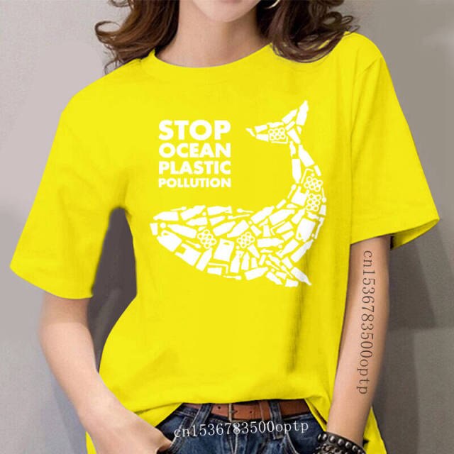 yellow Scuba diving T-Shirt for Women | Stop Ocean Plastic Pollution