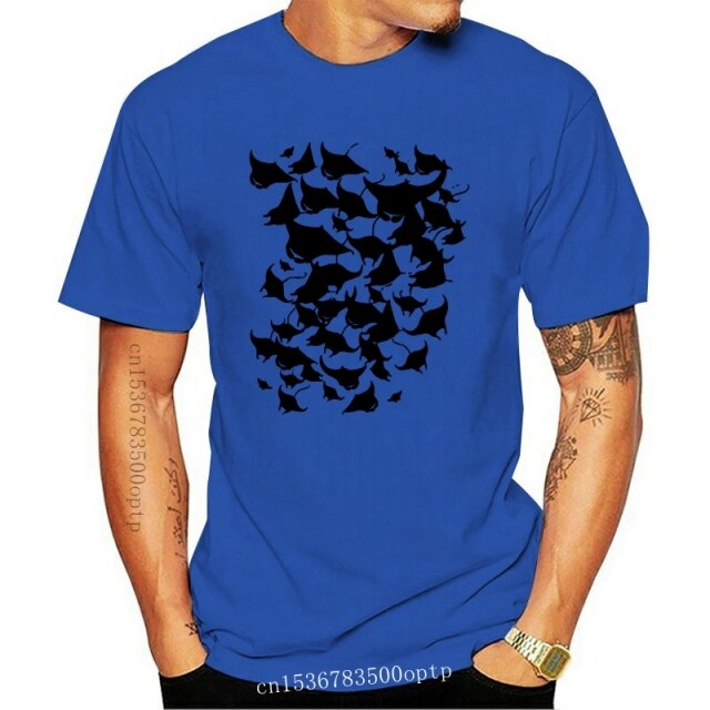 light blue Scuba diving T-Shirt for Men & Women | School of Manta Rays