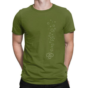 Scuba diving T-Shirt for Men | Diver Bubbles green