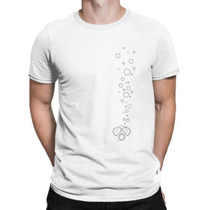 Scuba diving T-Shirt for Men | Diver Bubbles white