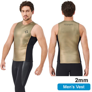 gold Scuba diving Neoprene Vest for Men | 2mm Sleeveless