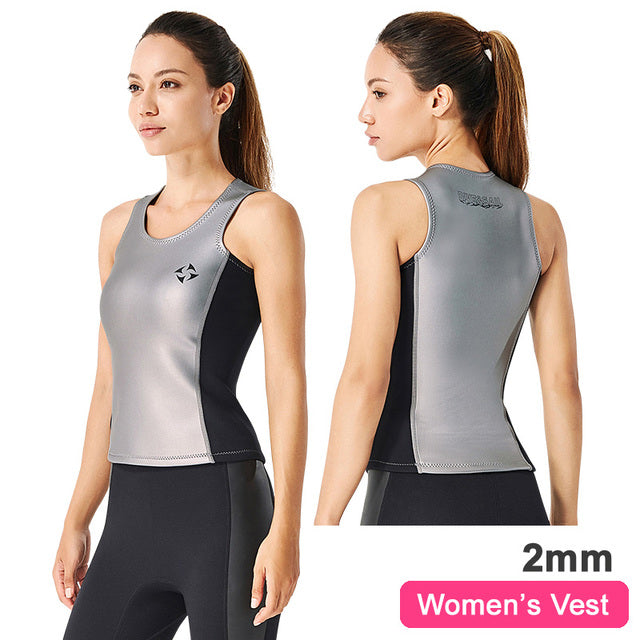 silver Neoprene Vest for Women | 2mm Sleeveless - quick dry