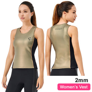 gold Neoprene Vest for Women | 2mm Sleeveless - quick dry