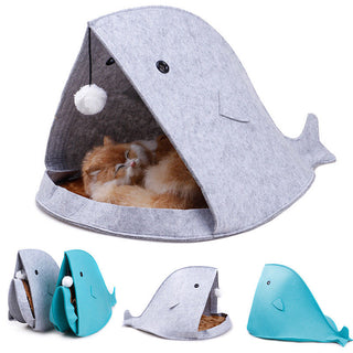 Shark Shape Folded Cats Bed