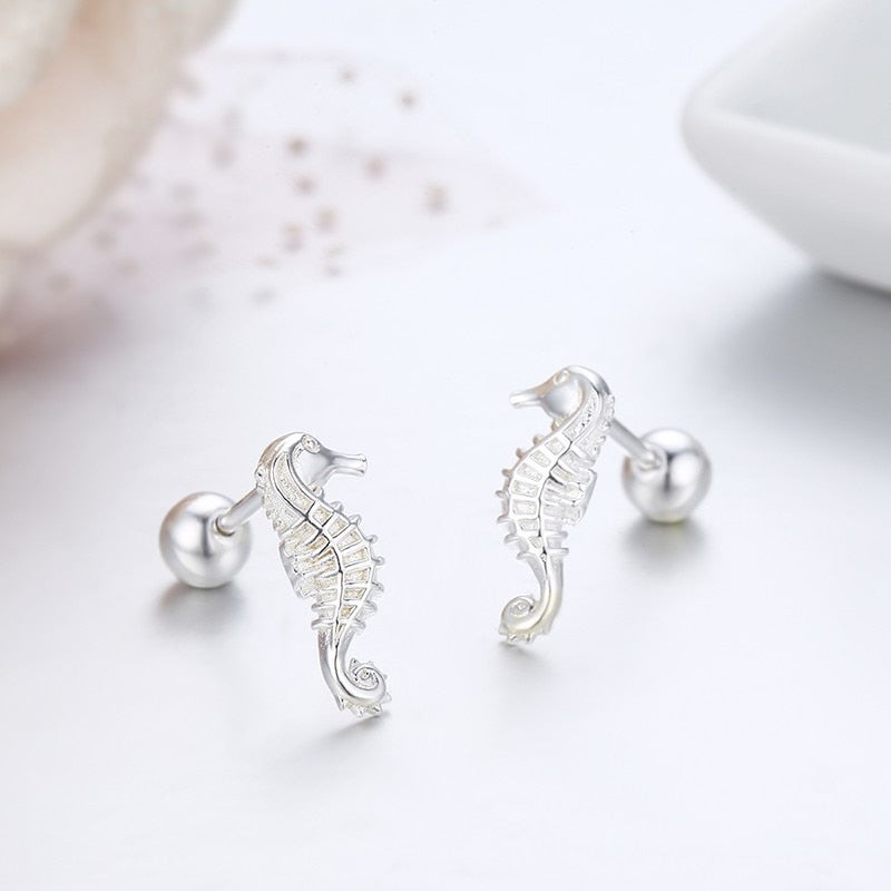 Orecchini A Cavalluccio Marino In Argento Sterling – Piccoli, Effetto Ossidato – Gioielli Delicati In Confezione Regalo