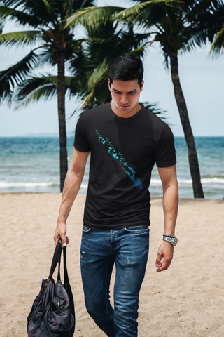 black Scuba diving T-Shirt for Men | Blue ocean Diver