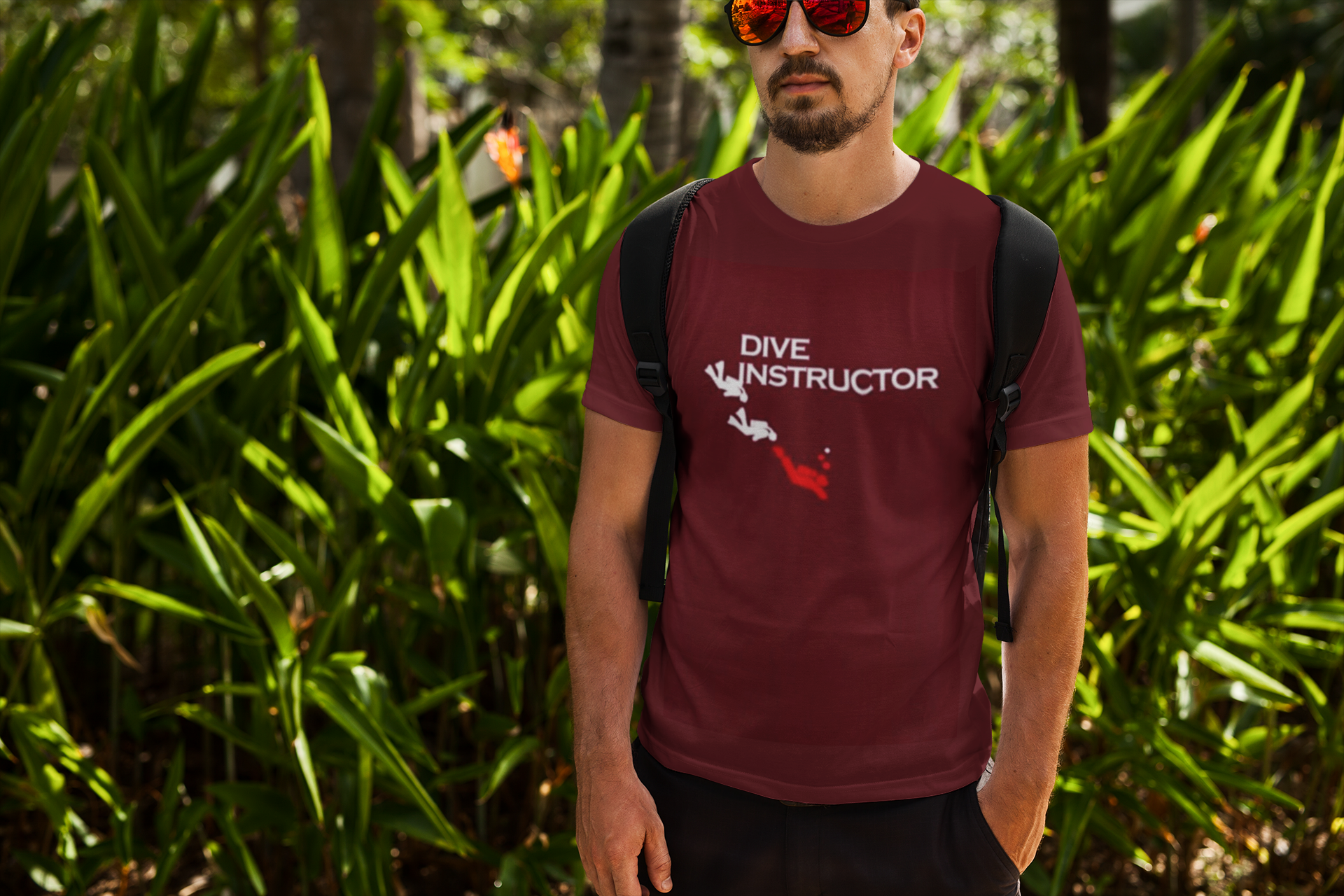 red Scuba diving T-Shirt for Men | Dive Instructor - various colours