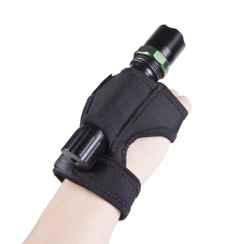 Zoomed-In View of Black Scuba Torch Holder Glove"